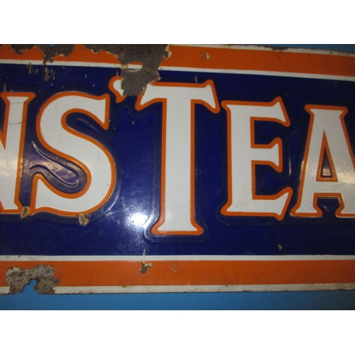 253 - An early 20th century enamel advertising sign for Lyons Tea, approx. size 90x30cm, having rust and s... 