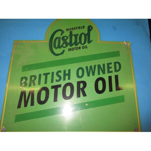 242 - A vintage aluminium sign advertising Castrol motor oil, approx. size 58x58cm having general are-rela... 