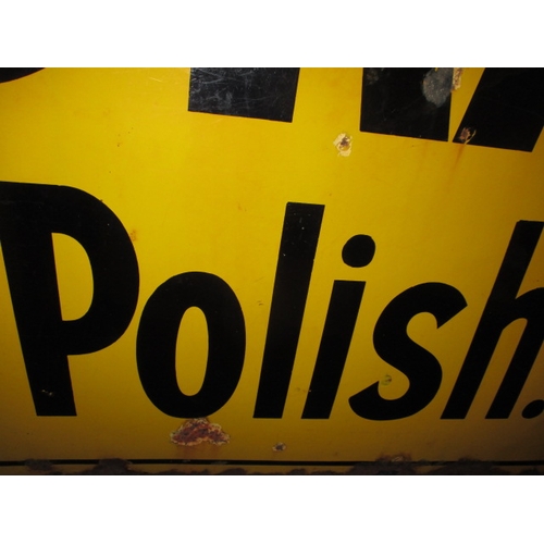 254 - An early 20th century enamel advertising sign for Zebra Grate polish, approx. size 122x91.5cm, havin... 