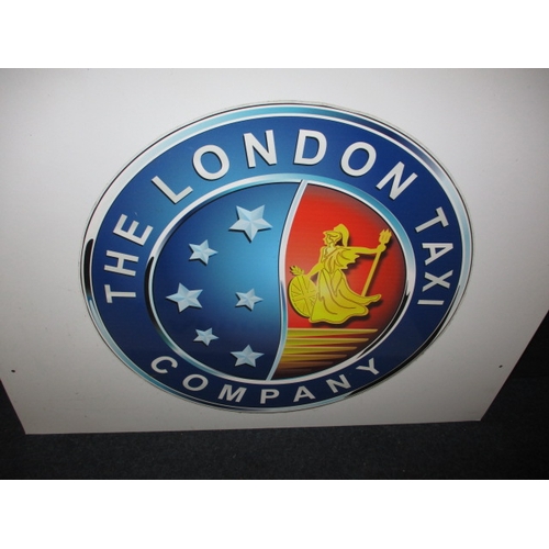 267 - A contemporary advertising sign for London Taxi company, a 2 piece sign, approx. size 84x76cmand 84x... 