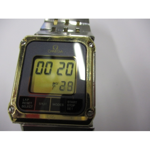 30 - A late 1980s Omega Equinoxe reverso digital watch, display illuminates but not tested as to full fun... 