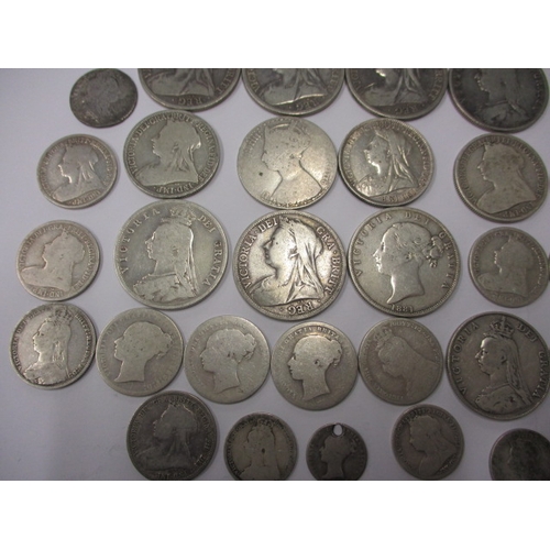 68 - A large parcel of pre-decimal silver coins, various dates and denominations, all in circulated condi... 