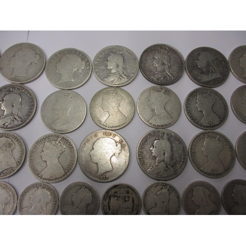 68 - A large parcel of pre-decimal silver coins, various dates and denominations, all in circulated condi... 