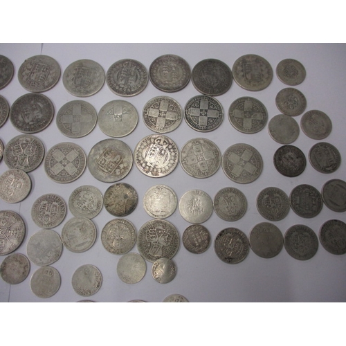 68 - A large parcel of pre-decimal silver coins, various dates and denominations, all in circulated condi... 