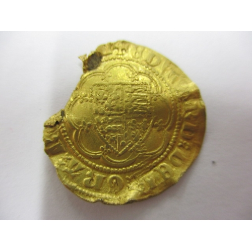 53 - An Edward III (1327-1377)  gold quarter Noble, approx. weight 1.83g, approx. dia 20mm, a circulated ... 