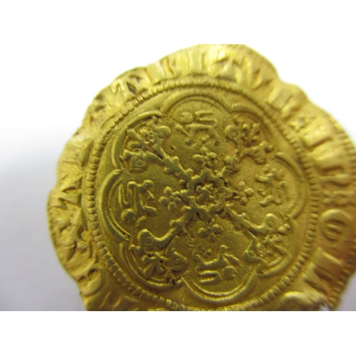 53 - An Edward III (1327-1377)  gold quarter Noble, approx. weight 1.83g, approx. dia 20mm, a circulated ... 