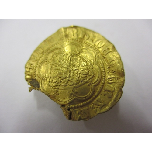 53 - An Edward III (1327-1377)  gold quarter Noble, approx. weight 1.83g, approx. dia 20mm, a circulated ... 