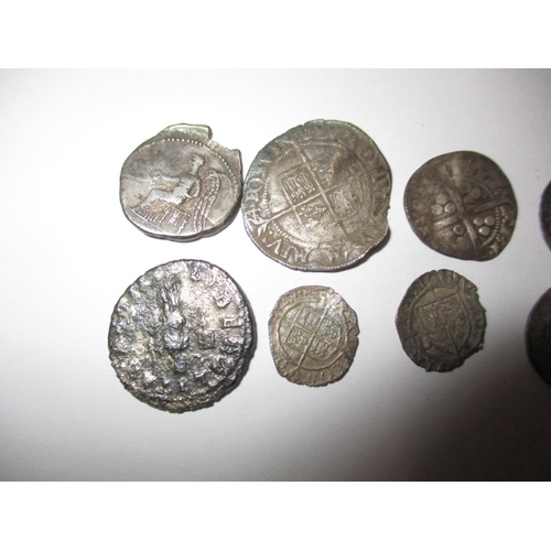 57 - A parcel of antique silver coins, to include Roman, medieval hammered and Elizabeth I examples, all ... 