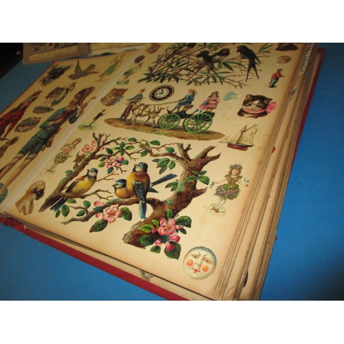 111 - Two late 19th early 20th century scrap books, includes festive cards and scraps, each has approx. 27... 