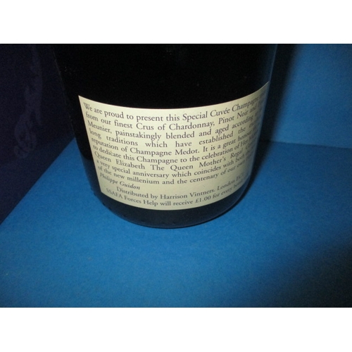 142 - A 750ml bottle champagne Medot millennium 2000 cuvee brut champagne, Regal century, with original ca... 