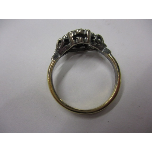 3 - A vintage 18ct gold and diamond ring, with central diamond set heart shaped motif, approx. ring size... 