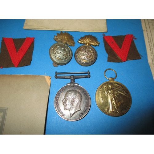 92 - A WWI Medal duo to A_WOCL2 E Whitaker R Lancs R. “2nd Lt Tank Corp, and a vary large parcel of ephem... 