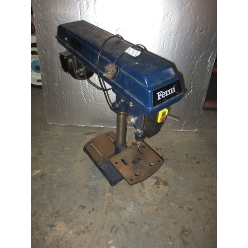 A FERM bench top pillar drill/ drill press, with chuck key, removed from workshop and believed to be in working order