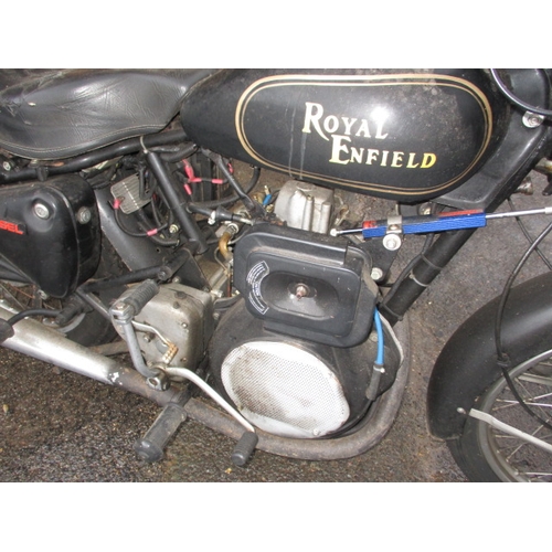 240 - A vintage Royal Enfield 400cc Diesel motorcycle, with V5. Sold as a restoration project, last run 4 ... 