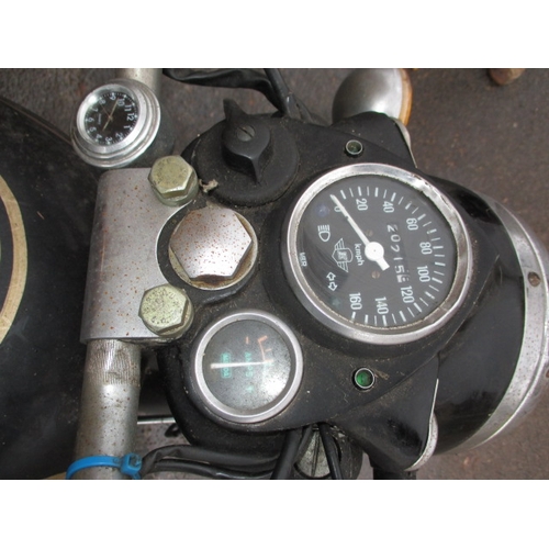 240 - A vintage Royal Enfield 400cc Diesel motorcycle, with V5. Sold as a restoration project, last run 4 ... 