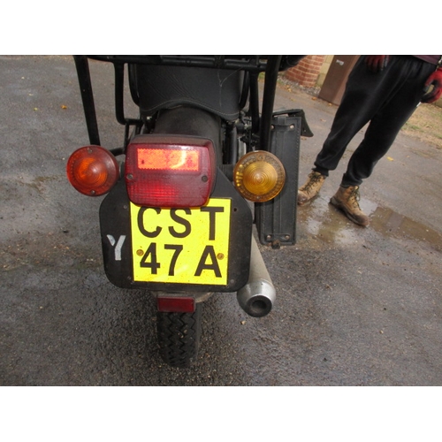 240 - A vintage Royal Enfield 400cc Diesel motorcycle, with V5. Sold as a restoration project, last run 4 ... 