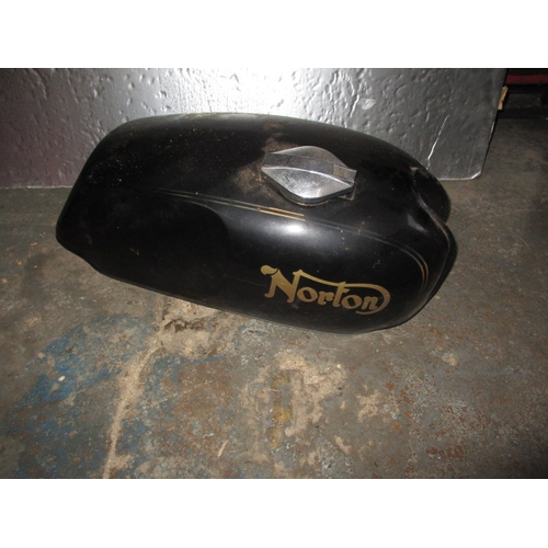 212 - A Norton motorcycle petrol tank. Sold as restoration project, age related marks