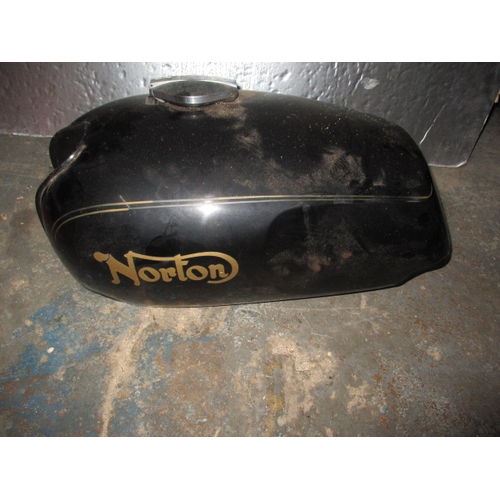 212 - A Norton motorcycle petrol tank. Sold as restoration project, age related marks