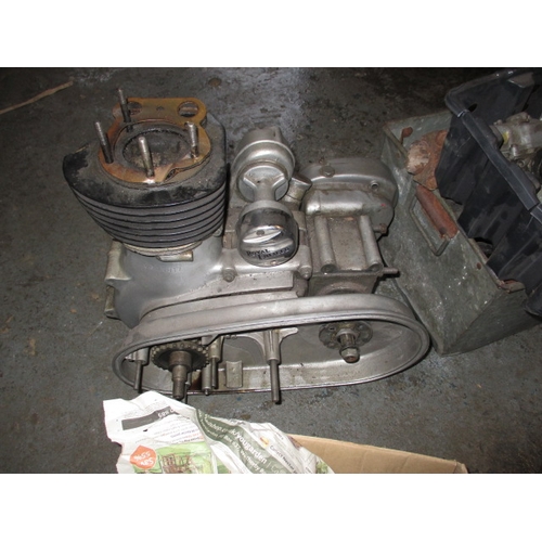 224 - An Enfield motorcycle engine and parts. Dismantled, sold as a restoration project