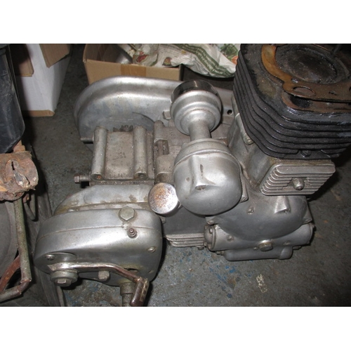 224 - An Enfield motorcycle engine and parts. Dismantled, sold as a restoration project