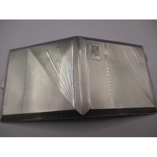 80 - A 1930s sterling silver art deco cigarette case, approx. weight 121.7g having initials to top right ... 