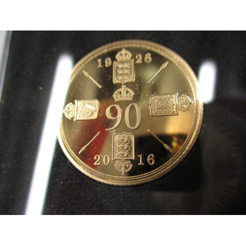 50 - A 2016 full gold sovereign, a commemorative gold coin for Queen Elizabeth II 90th birthday, in origi... 