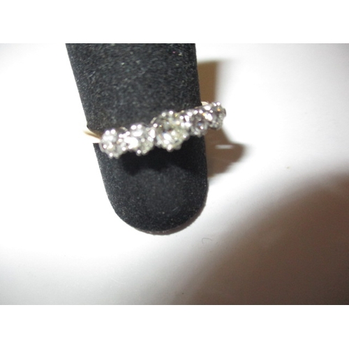 5 - An Edwardian 18ct gold and platinum 5 stone diamond ring, approx. ring size ‘Q’, approx. weight 2.9g... 