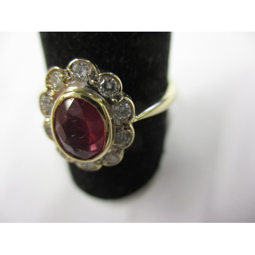 8 - A 9ct gold, diamond and ruby dress ring, approx. ring size ‘Q’ approx. weight 3g, in good useable pr... 