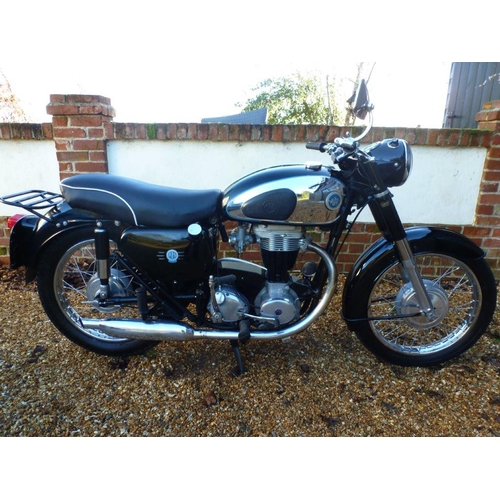 239 - A 1962 AJS 350 model 16 motorbike with V5 and some service history documentation. Runs and rides per... 