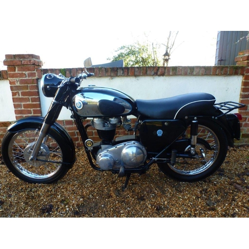 239 - A 1962 AJS 350 model 16 motorbike with V5 and some service history documentation. Runs and rides per... 