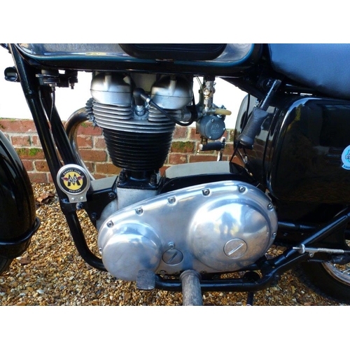 239 - A 1962 AJS 350 model 16 motorbike with V5 and some service history documentation. Runs and rides per... 