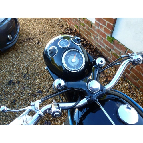 239 - A 1962 AJS 350 model 16 motorbike with V5 and some service history documentation. Runs and rides per... 