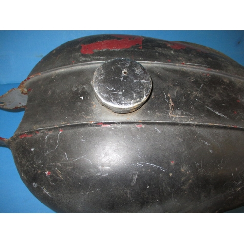 227 - A vintage motorbike petrol tank, paint loss and some surface rust