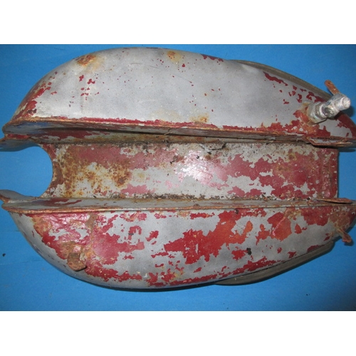 227 - A vintage motorbike petrol tank, paint loss and some surface rust