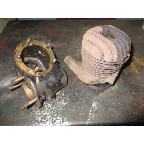 228 - New old stock Villiers engine cylinder head/barrel, and another cast casing, unused condition with g... 