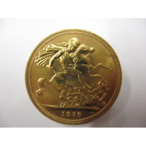 38 - An Elizabeth II gold sovereign dated 1979, a circulated coin with good definition of features