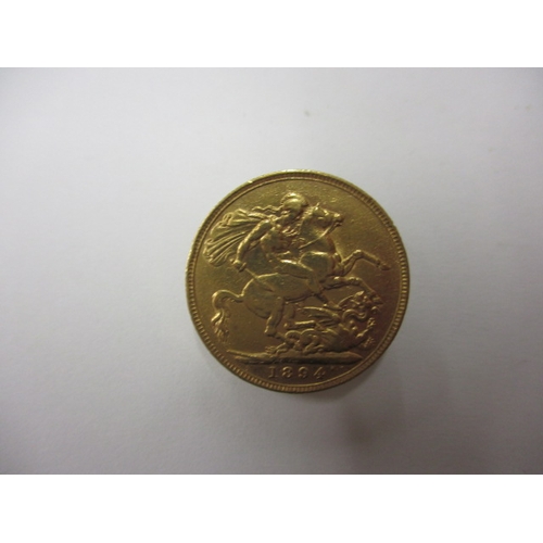 41 - A Victorian gold sovereign dated 1894, a circulated coin with good definition of features