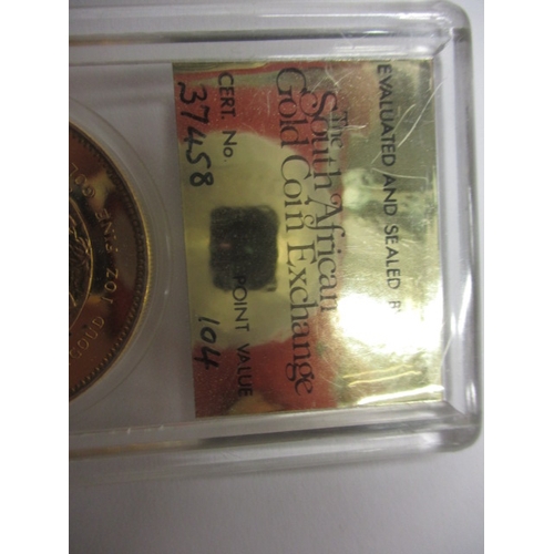 54 - A 1981 gold full Krugerrand, in sealed capsule from the South African gold coin exchange, an uncircu... 