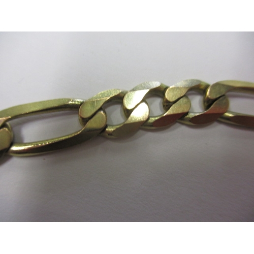 13 - A 9ct yellow gold flat curb link bracelet, approx. linear length 20cm, approx. weight 16.1g, in usea... 