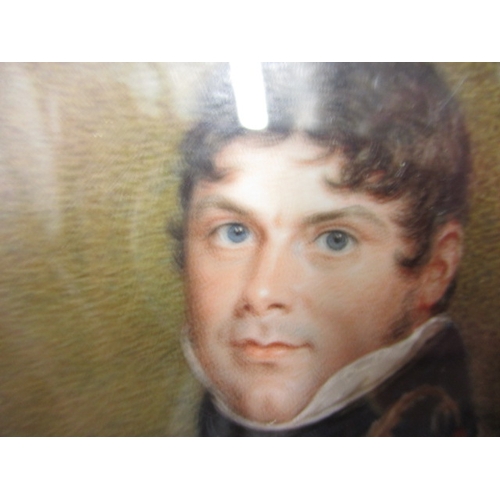 87 - An antique portrait miniature of Major General Briggs painted in 1821 by John Jukes, approx. image s... 