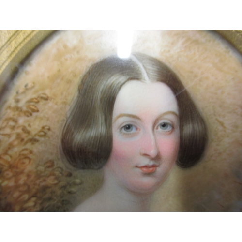 88 - An antique portrait miniature of Miss Paynter by Charles Foot Taylor dated 1849, approx. image size ... 