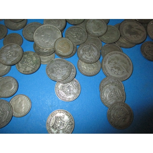 214 - Approx 1.5kg pre-decimal part silver coins, all in circulated condition, various grades and denomina... 