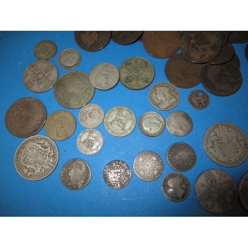 215 - A large quantity of pre-decimal coins, to include silver and part silver examples and a Henry VIII q... 