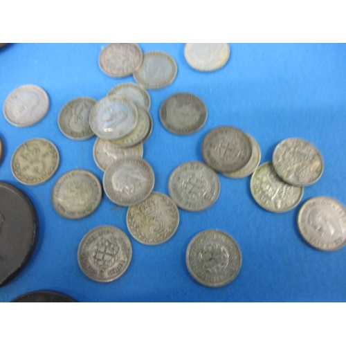 215 - A large quantity of pre-decimal coins, to include silver and part silver examples and a Henry VIII q... 