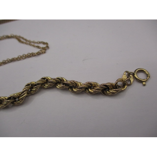 54 - ***A parcel of gold and yellow metal necklace chains, various lengths, all in used condition, one wi... 