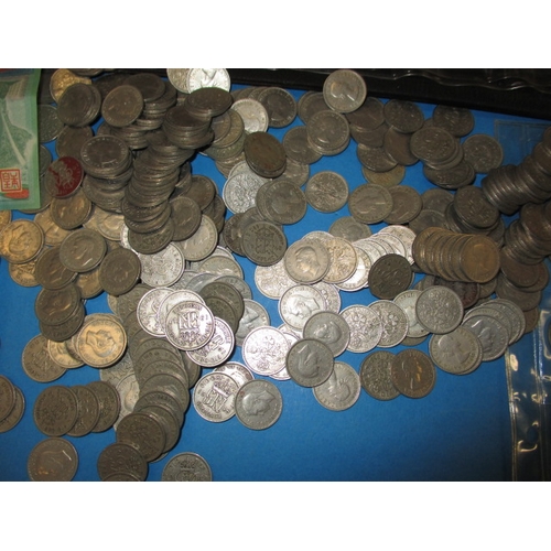 216 - A parcel of pre-decimal coins, and some bank notes, all in circulated condition