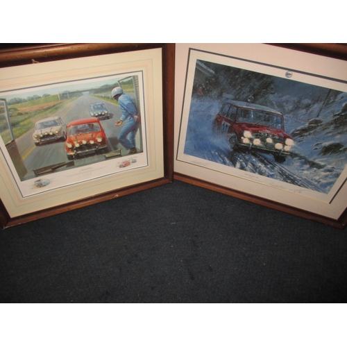 356 - Two vintage limited edition prints, ‘Monte Carlo Rally 1964’ signed to mount by Paddy Hopkirk, 606/8... 