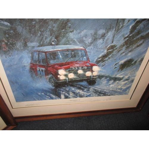 356 - Two vintage limited edition prints, ‘Monte Carlo Rally 1964’ signed to mount by Paddy Hopkirk, 606/8... 