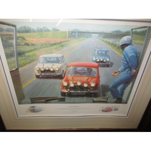 356 - Two vintage limited edition prints, ‘Monte Carlo Rally 1964’ signed to mount by Paddy Hopkirk, 606/8... 