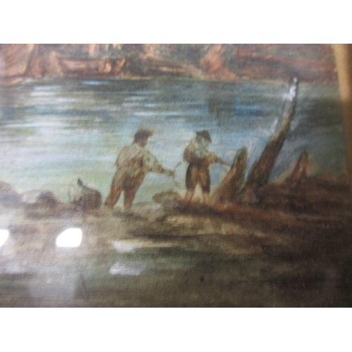 345 - A 19th century continental school watercolour, ships on river scene, approx. image size 17x13cm in g... 